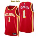 Men's Atlanta Hawks #1 Jalen Johnson Jersey 2022 75th Diamond Red Icon Edition Basketball