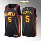 Men's Atlanta Hawks #5 Dejounte Murray Jersey Black Statement Edition Swingman Basketball