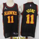 Men's Atlanta Hawks #11 Trae Young Jersey 2022 75th Diamond Black Statement Edition