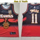 Men's Atlanta Hawks #11 Trae Young Jersey Red Throwback Basketball