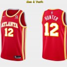 Men's Atlanta Hawks #12 De'Andre Hunter Jersey 2021 Red Icon Edition Swingman Basketball