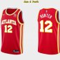 Men's Atlanta Hawks #12 De'Andre Hunter Jersey 2021 Red Icon Edition Swingman Basketball