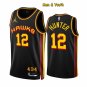 Men's Atlanta Hawks #12 De'Andre Hunter Jersey 2023 Black Statement Swingman Basketball
