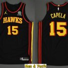 Men's Atlanta Hawks #15 Clint Capela Jersey 2021 Black Statement Swingman Basketball
