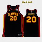 Men's Atlanta Hawks #20 John Collins Jersey 2021 Black Statement Swingman Basketball