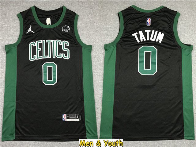 Men's Boston Celtics #0 Jayson Tatum Jersey 75th Diamond 2022 Black Statement Basketball