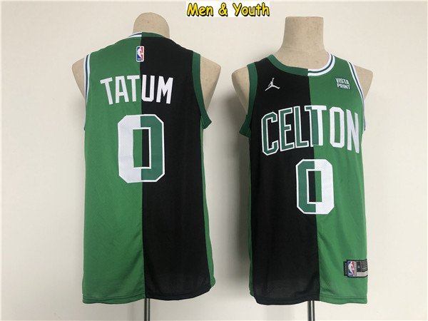 Men's Boston Celtics #0 Jayson Tatum Jersey 2022 Split Green_Black Swingman Basketball