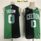 Men's Boston Celtics #0 Jayson Tatum Jersey 2022 Split Green_Black Swingman Basketball