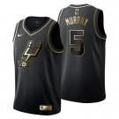 Men's San Antonio Spurs #5 Dejounte Murray Jersey Golden Edition Black