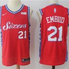 Men's & Youth Philadelphia 76ers #21 Joel Embiid Basketball Swingmen Jersey Red