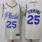 Men's & Youth Philadelphia 76ers #25 Ben Simmons Basketball Jersey City Edition Cream