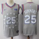 Men's & Youth Philadelphia 76ers #25 Ben Simmons Basketball Jersey City Edition Gray
