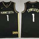 Minnesota Timberwolves #1 Anthony Edwards Jersey 2021 Black Gold Edition Swingman Basketball