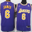 Los Angeles Lakers #6 Lebron James Jersey 75th Diamond 2022 Purple Statement Edition