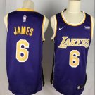 Men's & Youth Los Angeles Lakers #6 Lebron Jame Purple Basketball Stitched Jersey