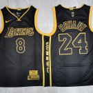 Men's & Youth Los Angeles Lakers #8,24 Kobe Bryant Jersey Black Retired Edition Basketball