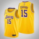 Men's & Youth Los Angeles Lakers#15  DeMarcus Cousins Yellow Icon Jersey Stitched