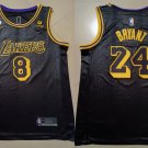 Men's Los Angeles Lakers #8,24 Kobe Bryant Jersey 2022 Black City Edition Swingman Basketball