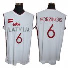 Men's & Youth Latvija Team #6 Kristaps Porzingis White Basketball Jersey