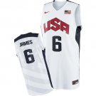 Men's & Youth LeBron James #6 Throwback 2012 Team USA BasketBall Jersey White Stitched