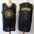Men's & Youth Los Angeles Clippers #2 Kawhi Leonard Black Gold Edition Jersey Stitched