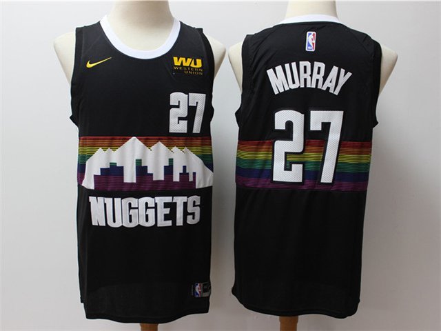 Denver Nuggets #27 Jamal Murray Jersey 2020 Black City Edition Swingman Basketball