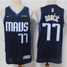 Men's & Youth Dallas Mavericks #77 Luka Doncic Jersey 2021 Navy Earned Edition Swingman Basketball