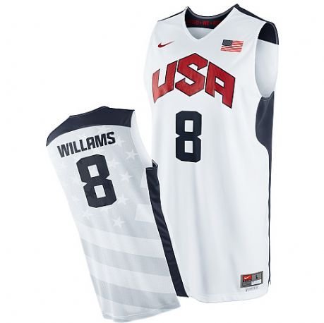Men's & Youth Deron Williams #8 Throwback 2012 Team USA BasketBall Jersey White Stitched