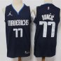 Men's Dallas Mavericks #77 Luka Doncic Jersey 75th Anniversary Diamond 2022 Navy Statement Edition