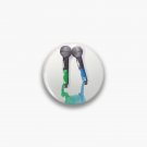 Larrying Mics (Green and Blue) Pin Larrying Mics (Green and Blue) Pin