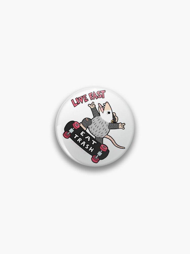 Live Fast Eat Trash Pin