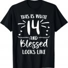 14 and Blessed 14th Birthday Christian Cute Religious T-Shirt
