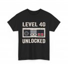 40th Birthday Shirt, Level 40 Unlocked Video Games Lovers Women Men Shirt