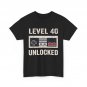 40th Birthday Shirt, Level 40 Unlocked Video Games Lovers Women Men Shirt