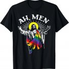 Ah Men Funny LGBT Gay Pride Jesus Rainbow Flag Christian T-Shirt Ah Men Funny LGBT Gay Pride Jesus Rainbow Flag Christian T-Shirt