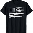 American Flag Guns Vintage 2nd Amendment Pro Gun Gift Unisex T-Shirt