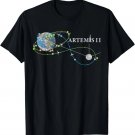 Artemis 2 Route Map SLS Rocket Launch Mission To The Moon Gift Unisex T-Shirt