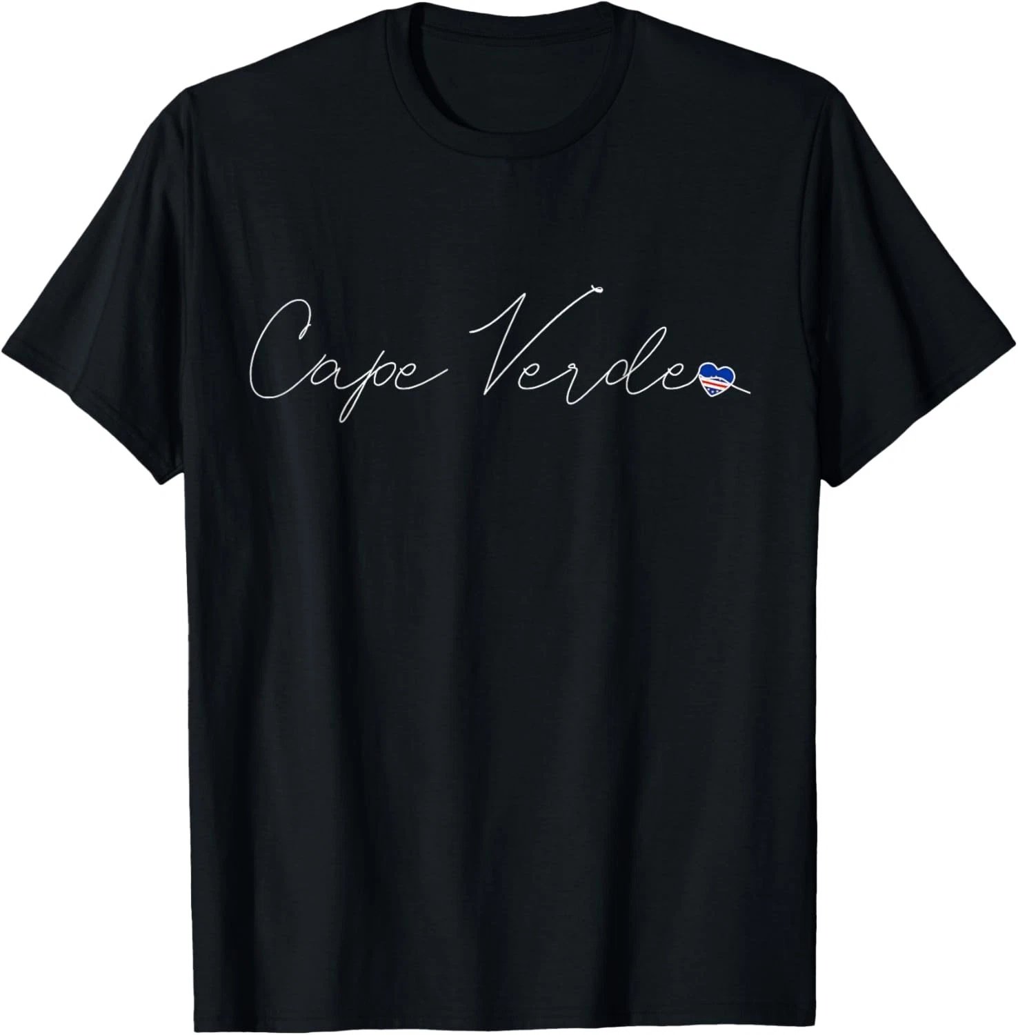 Cabo Verde Simple Love Cape Verdian Flag Heart on Cape Verde T-Shirt