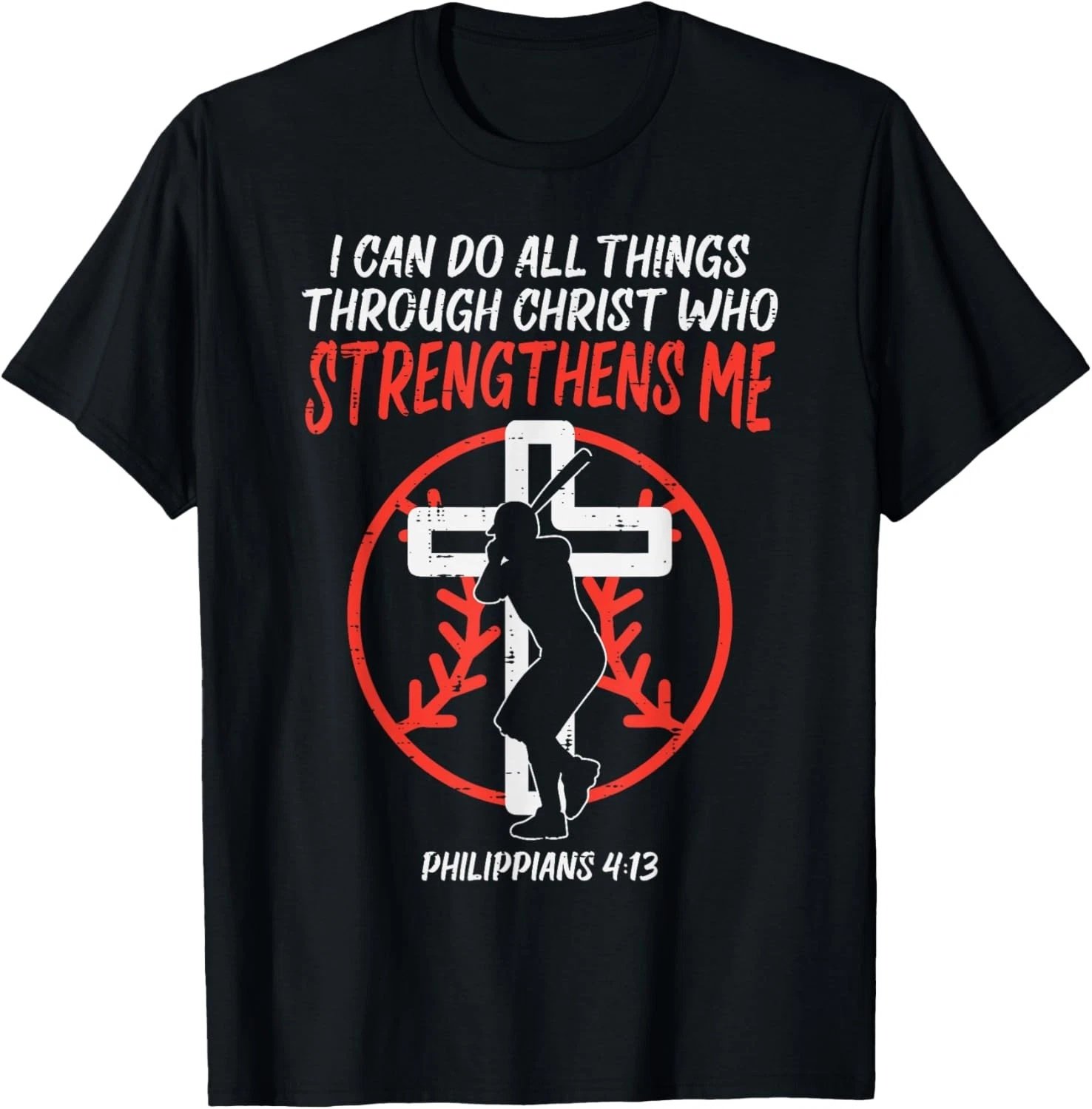 Can Do All Things Baseball Religious Christian Men Women T-Shirt