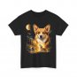 Corgi Howling at The Moon Vintage 90s Retro Dog Moon Funny Unisex T-Shirt