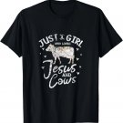 Cow Christian Just A Girl Who Loves Jesus and Cows Grunge T-Shirt Cow Christian Just A Girl Who Loves Jesus and Cows Grunge T-Shirt