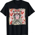 Vintage Leopard Funny Valentine Raccoon Lover Heart XOXO T-Shirt