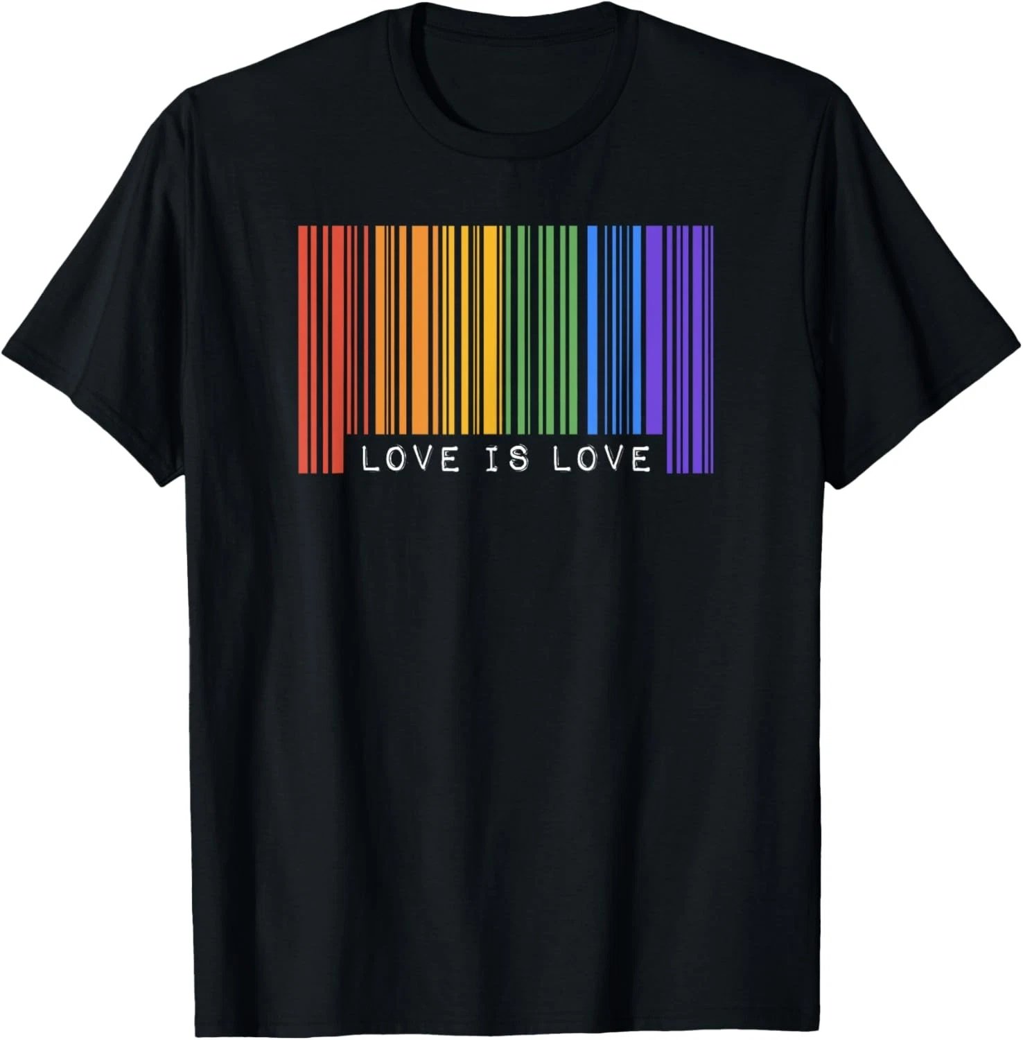 Gay Barcode Love Is Love Trendy Ally Rainbow LGBTQ Pride T-Shirt