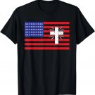 Graphic Jesus USA Flag Christian T-Shirt