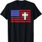 Graphic Jesus USA Flag Christian T-Shirt