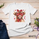 Highland Cow Valentine A Moo-velous Design Funny T-Shirt Unisex T-shirt