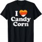 I Love Candy Corn Funny Halloween Retro 80's 70's Costume T-Shirt