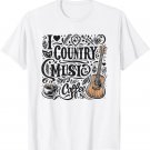 I Love Country Music and Coffee T for Country Coffee Lover T-Shirt