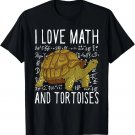 I Love Math And Tortoises Funny Kids School Turtle T-Shirt