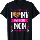 I Love My Awesome Mom Funny Mother's Day Leopard heart plaid T-Shirt
